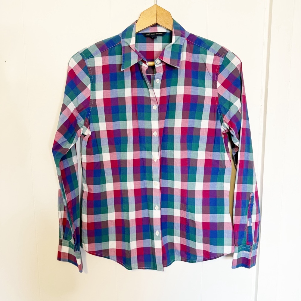 346 Brooks‎ Brothers Plaid Button Down Long Sleeve Shirt Size 8 Boys